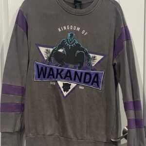 Wakanda Men's Gray and Purple Sweater